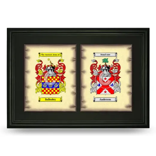 Double Coat of Arms Framed - Black