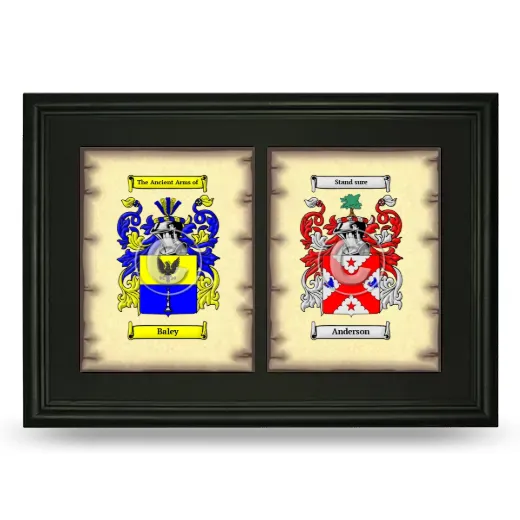 Double Coat of Arms Framed - Black