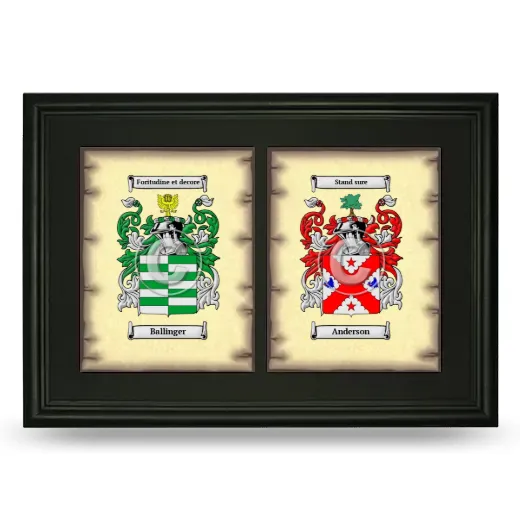 Double Coat of Arms Framed - Black