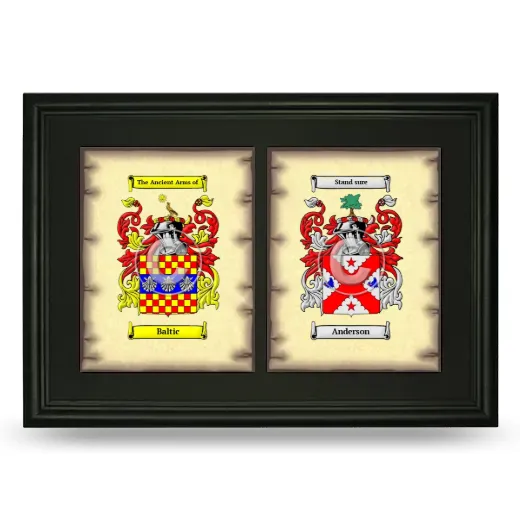 Double Coat of Arms Framed - Black