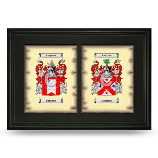 Double Coat of Arms Framed - Black