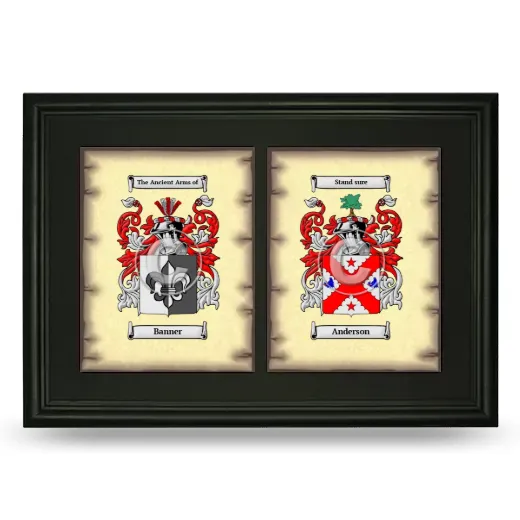 Double Coat of Arms Framed - Black