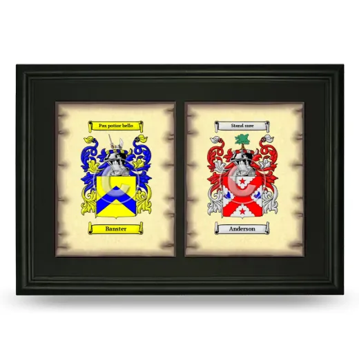 Double Coat of Arms Framed - Black