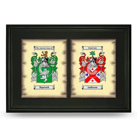 Double Coat of Arms Framed - Black