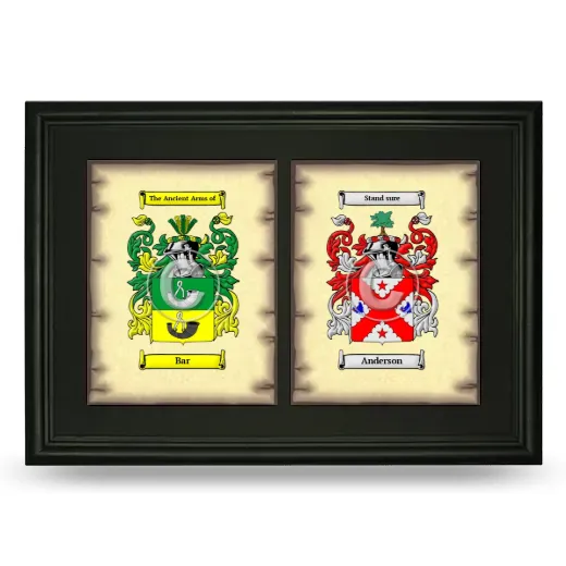 Double Coat of Arms Framed - Black
