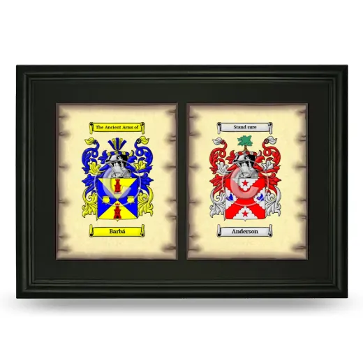 Double Coat of Arms Framed - Black