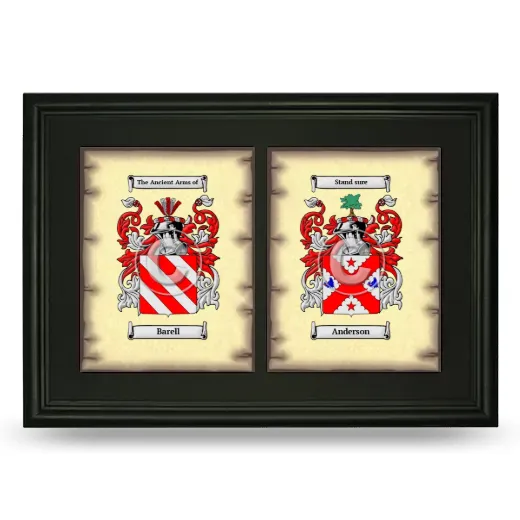 Double Coat of Arms Framed - Black