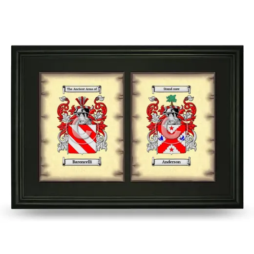Double Coat of Arms Framed - Black