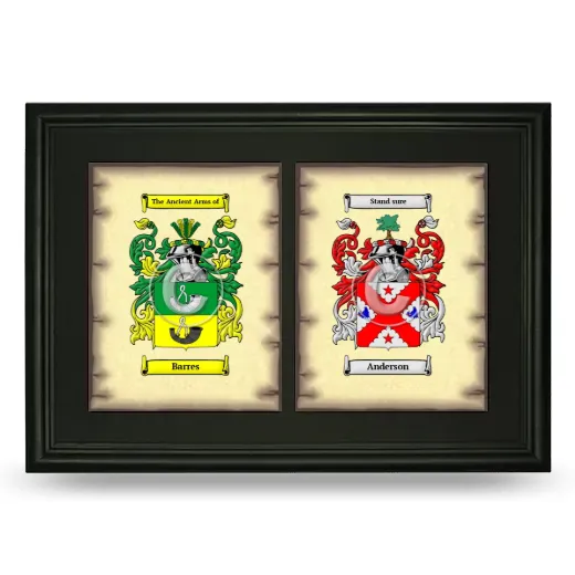 Double Coat of Arms Framed - Black