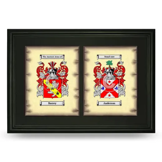 Double Coat of Arms Framed - Black