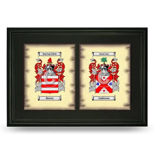 Double Coat of Arms Framed - Black