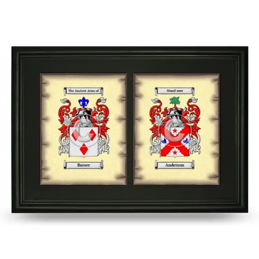 Double Coat of Arms Framed - Black