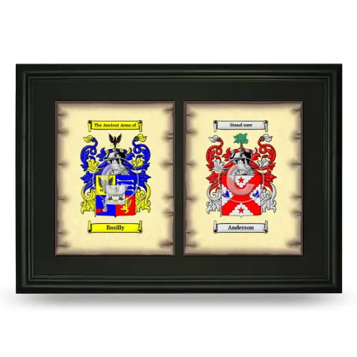 Double Coat of Arms Framed - Black