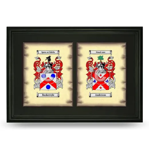 Double Coat of Arms Framed - Black