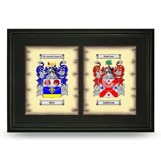 Double Coat of Arms Framed - Black