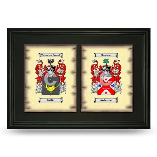 Double Coat of Arms Framed - Black