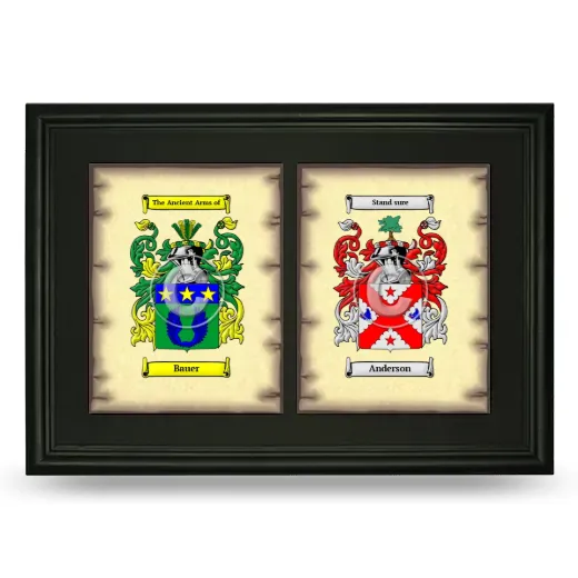 Double Coat of Arms Framed - Black