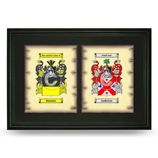 Double Coat of Arms Framed - Black