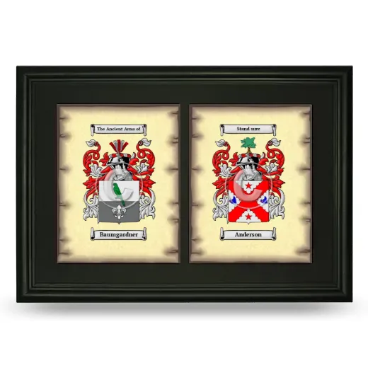 Double Coat of Arms Framed - Black