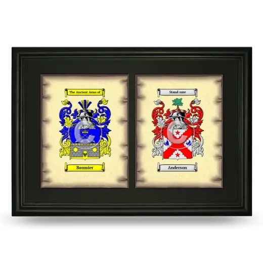 Double Coat of Arms Framed - Black