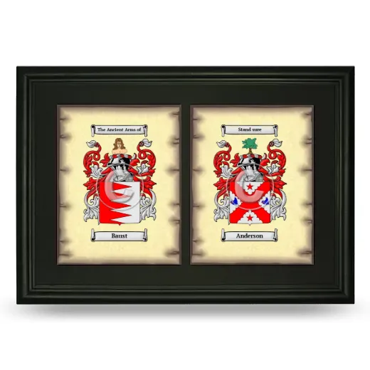 Double Coat of Arms Framed - Black