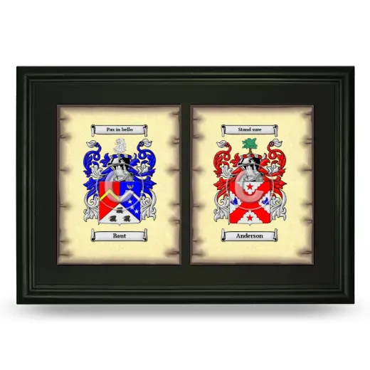 Double Coat of Arms Framed - Black