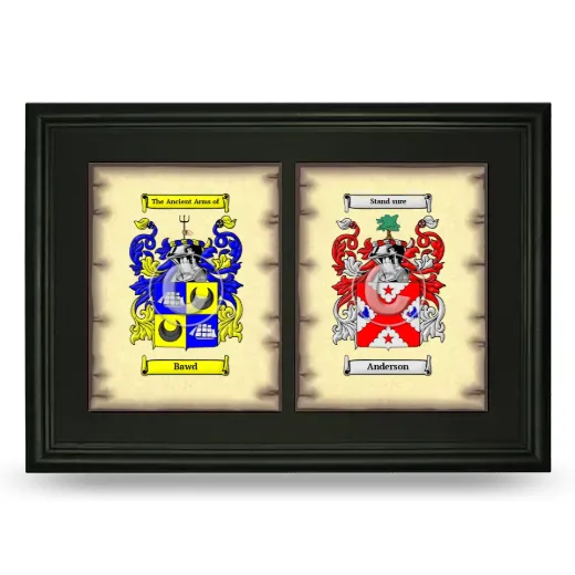 Double Coat of Arms Framed - Black