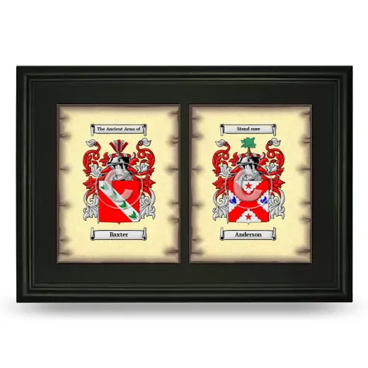 Double Coat of Arms Framed - Black