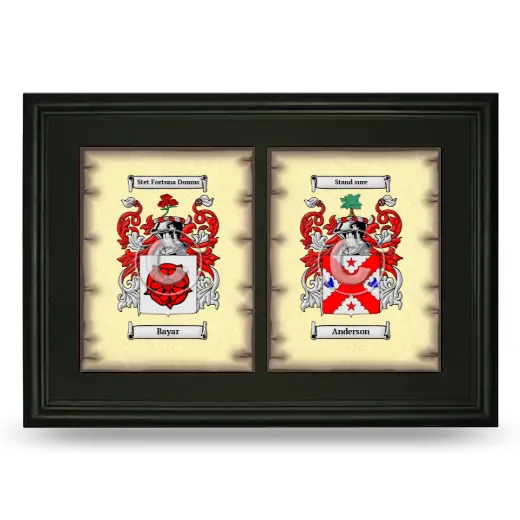 Double Coat of Arms Framed - Black