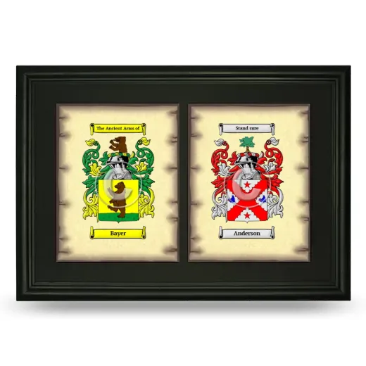 Double Coat of Arms Framed - Black
