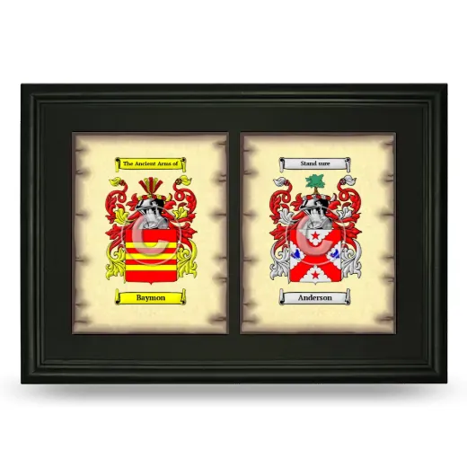 Double Coat of Arms Framed - Black