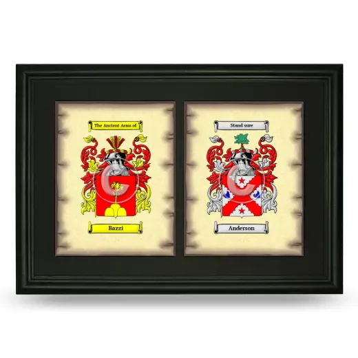 Double Coat of Arms Framed - Black