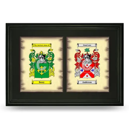 Double Coat of Arms Framed - Black