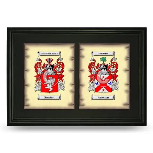 Double Coat of Arms Framed - Black