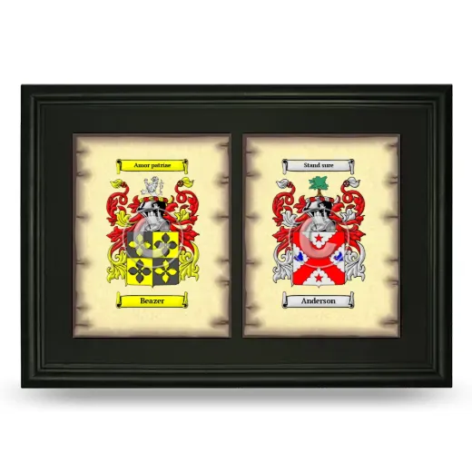 Double Coat of Arms Framed - Black