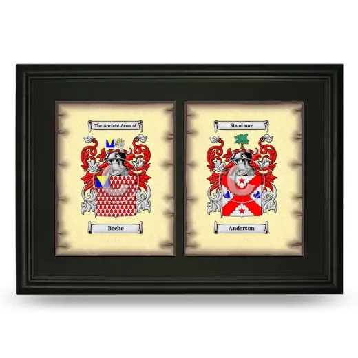 Double Coat of Arms Framed - Black