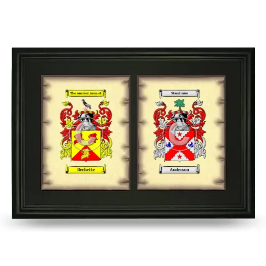Double Coat of Arms Framed - Black