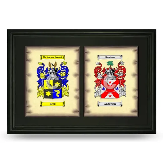 Double Coat of Arms Framed - Black