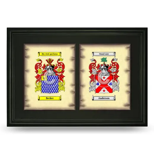 Double Coat of Arms Framed - Black