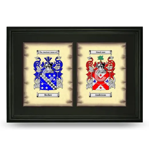 Double Coat of Arms Framed - Black