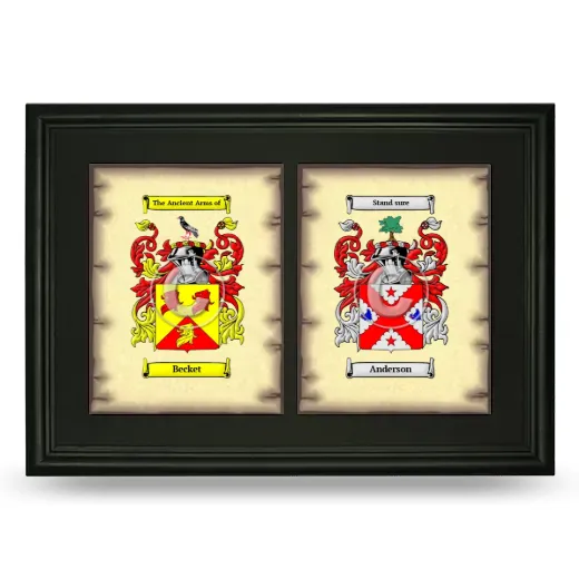 Double Coat of Arms Framed - Black