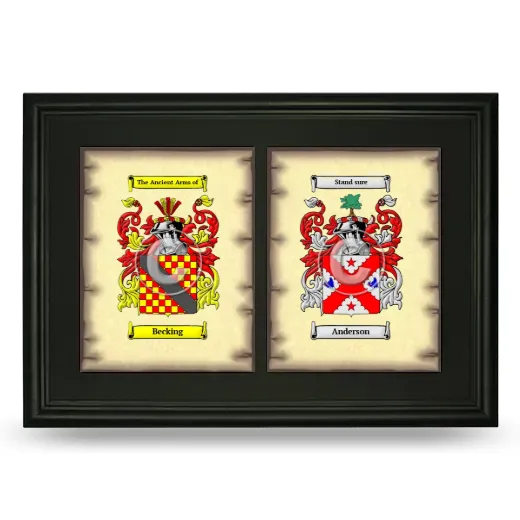 Double Coat of Arms Framed - Black