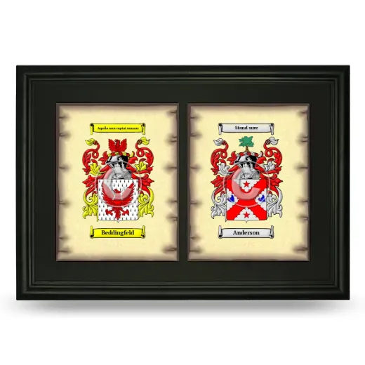 Double Coat of Arms Framed - Black