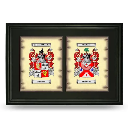 Double Coat of Arms Framed - Black