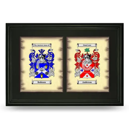 Double Coat of Arms Framed - Black