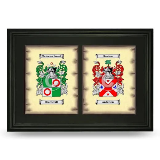 Double Coat of Arms Framed - Black