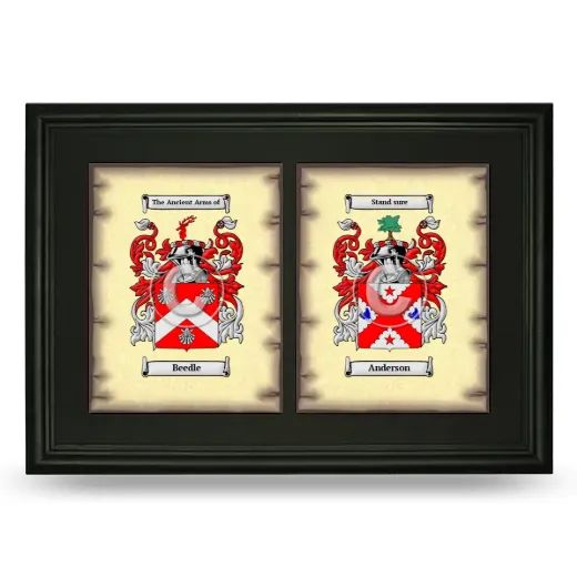 Double Coat of Arms Framed - Black
