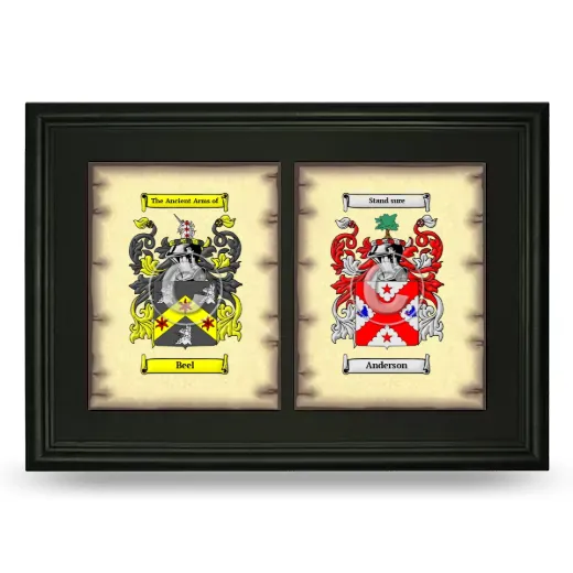 Double Coat of Arms Framed - Black