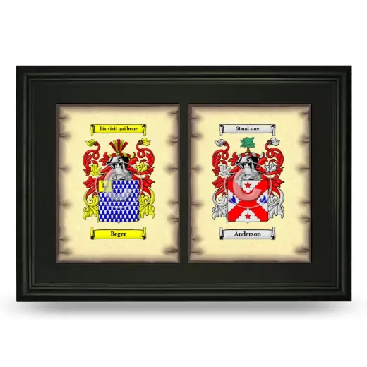 Double Coat of Arms Framed - Black