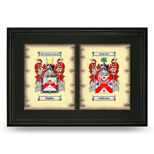 Double Coat of Arms Framed - Black